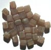 30 9x10mm Matte Dark Olive & White Marble Cube Beads